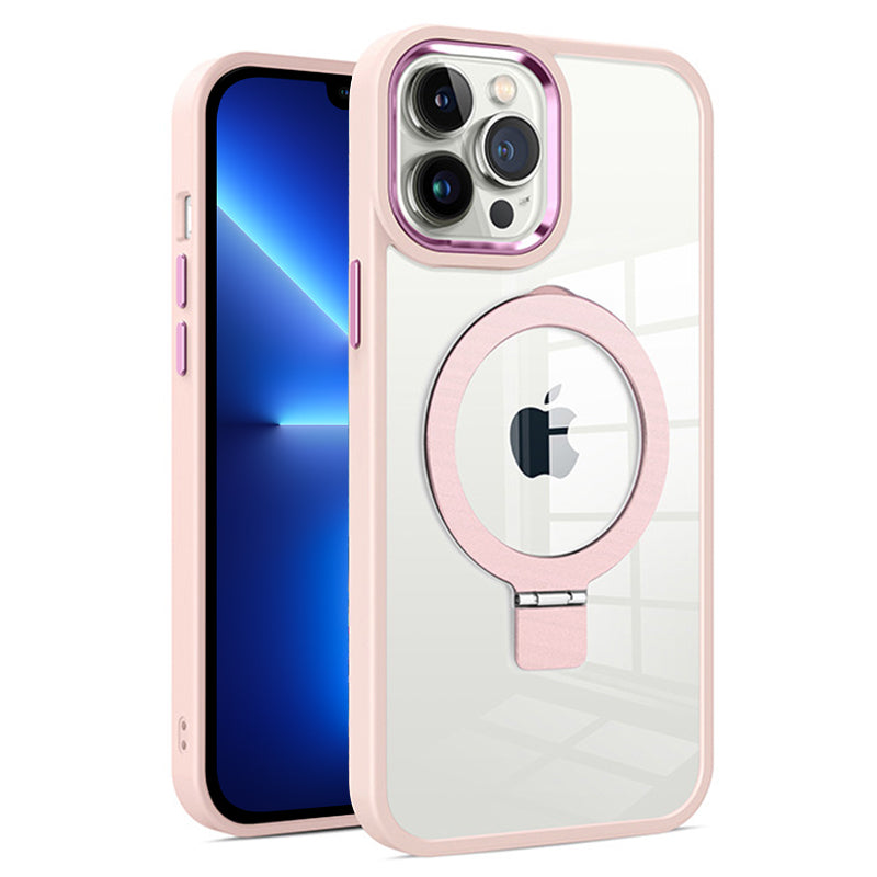 For iPhone 13 Pro Compatible with MagSafe Metal Lens Frame Clear Kickstand Cover PC TPU Phone Case For iPhone 13 Pro Compatible with MagSafe Metal Lens Frame Clear Kickstand Cover PC TPU Phone Case